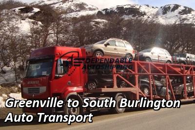 Greenville to South Burlington Auto Transport